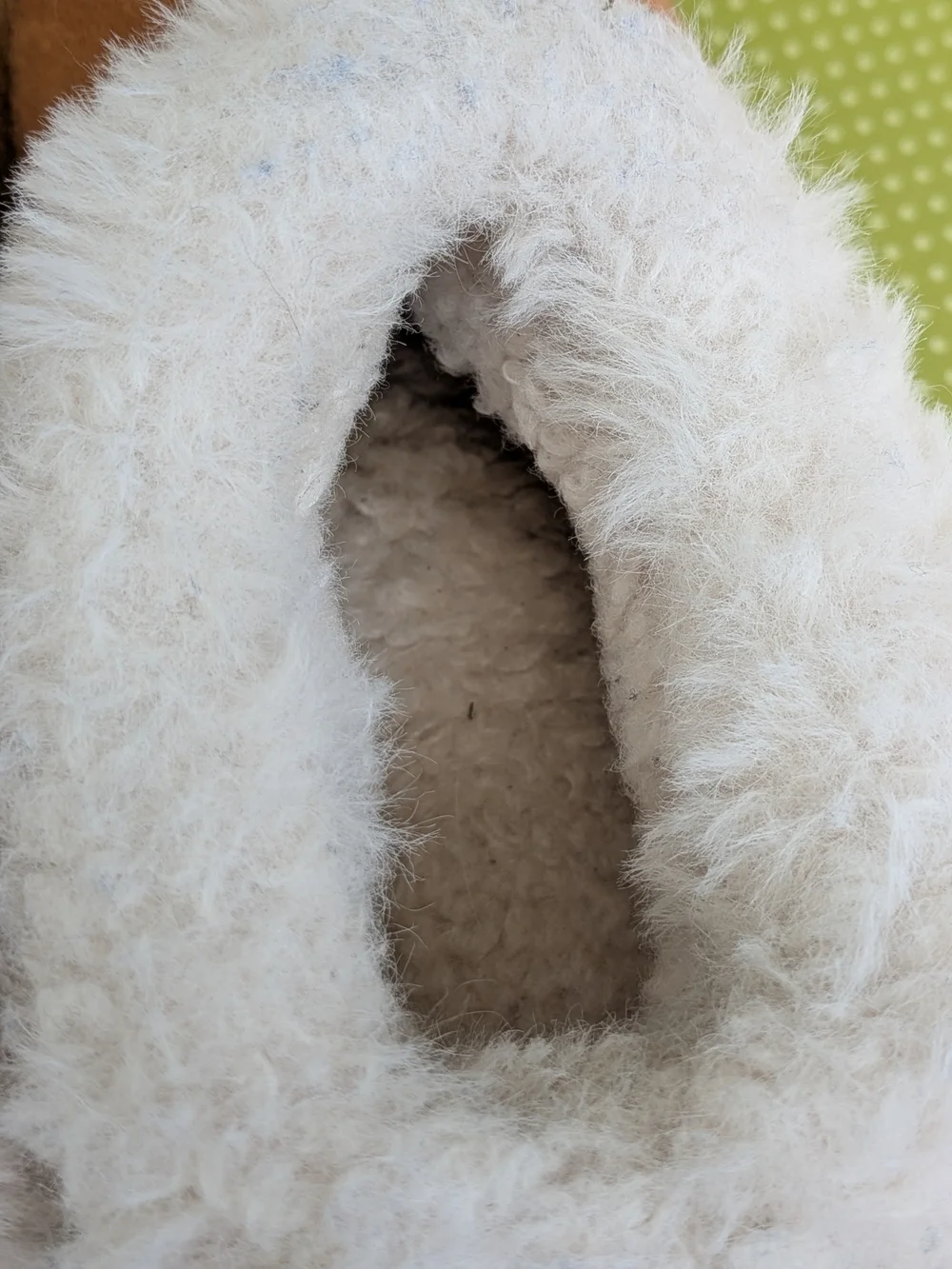 wonder nation Tan Kids Slippers with Cream Fur Cuff